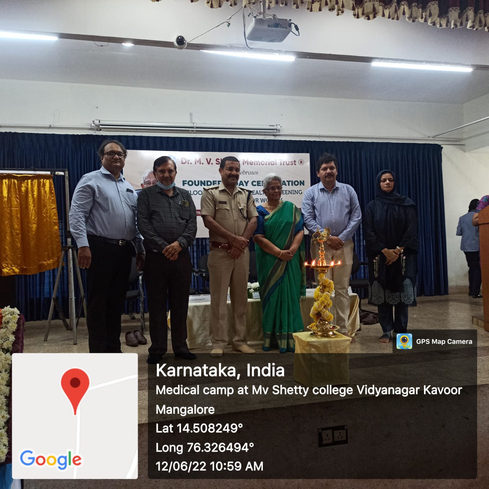 Dr. Mariam Anjum with dignitaries at the lamp lighting, Dr. M. V. Shetty Memorial Trust Founder's Day